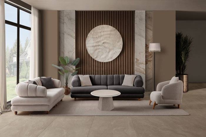 Atelier Del Sofa Gloria - Sofá de 3 Plazas Antracita